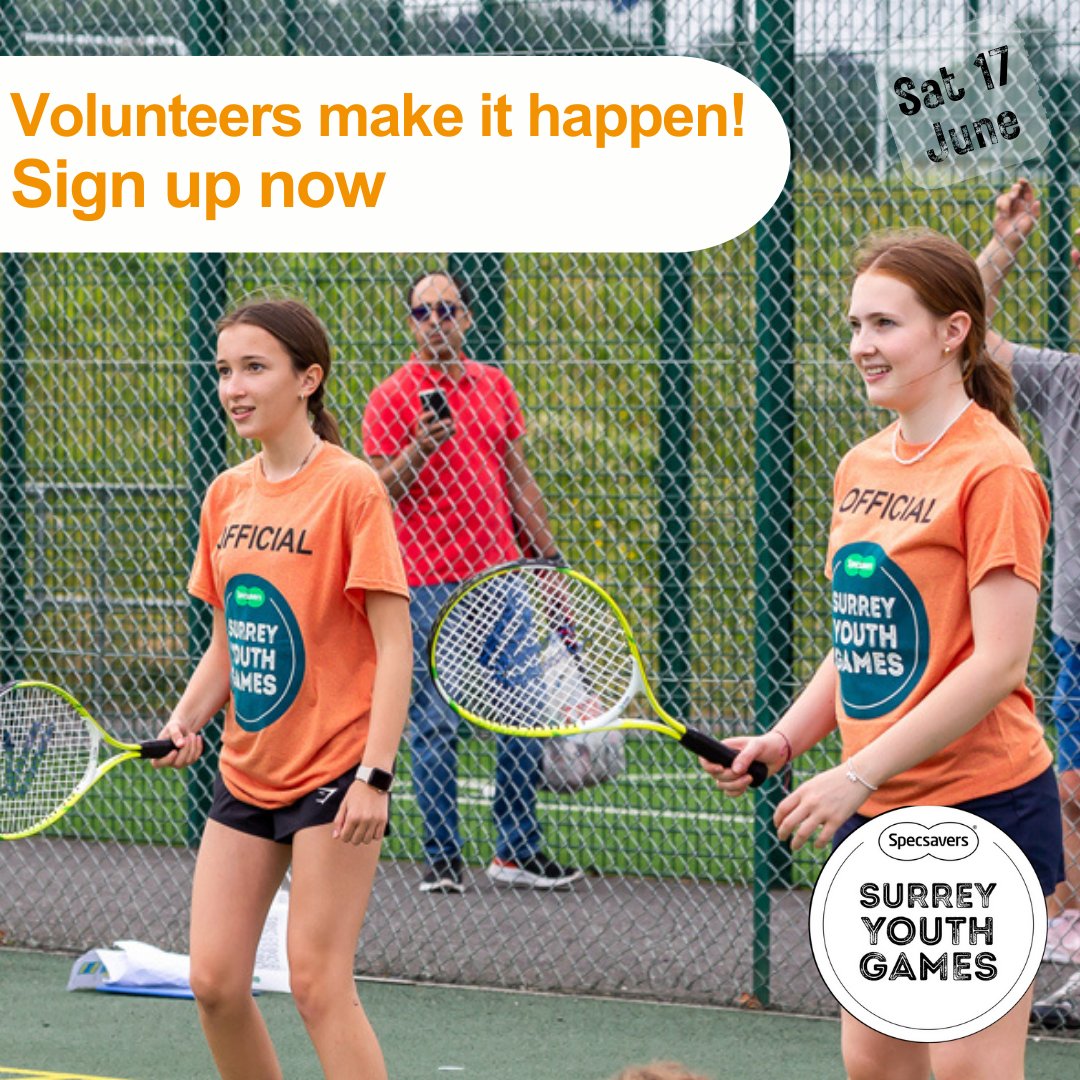 CSVACTION's tweet photo. Surrey Youth Games is back for 2023!
@ActiveSurrey are looking for #volunteers on Sat 17th June to help out at #Surreys largest youth multi activity event.
Visit https://t.co/stNIWzRIj3 to sign up.
@Specsavers
#letsgetactive https://t.co/0rjbZLYdcz