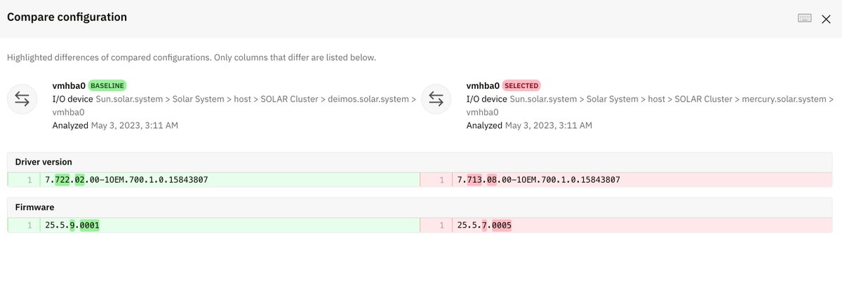 #RunecastProTip #4

There are many different views available in Config Vault ⚙️ for all the systems supported by <a href="/Runecast/">Runecast</a> 

Here is a handy example for any #vExpert on how to inspect #ESXi I/O device configuration and reasily find inconsistency.