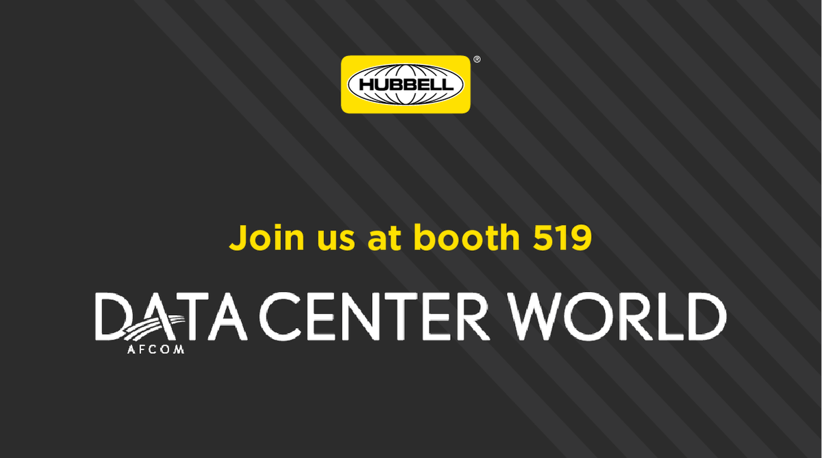 Visit Hubbell at @AFCOM Data Center World booth 519 from May 8th – 11th in Austin to explore the latest tech. Our experts work with customers to plan📅, maintain✅, and optimize📈 data centers – from the electrical infrastructure to the IT Space.