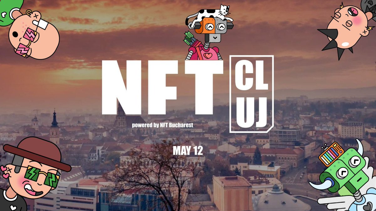 NFTimofficial's tweet photo. Did you hear that #NFTCluj is happening on the 12th of May?
We are excited to announce that the @nft_bucharest is organizing its second warm-up event in Cluj on the 12th of May, following the success of the first one that took place in Bucharest back in March. https://t.co/nEDEV7FDX5
