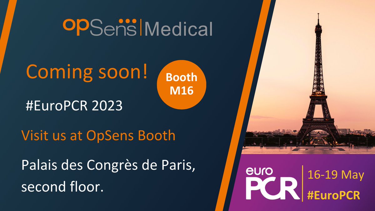 HAEQuebec's tweet photo. Let's meet in Paris at EuroPCR23! Visit us at Opsens booth M16 on the second floor!
#EuroPCR #TrustOpSens #DriftMatters #Fidela #OneWirePCI #CardioTwitter https://t.co/js1ZUowV0S
