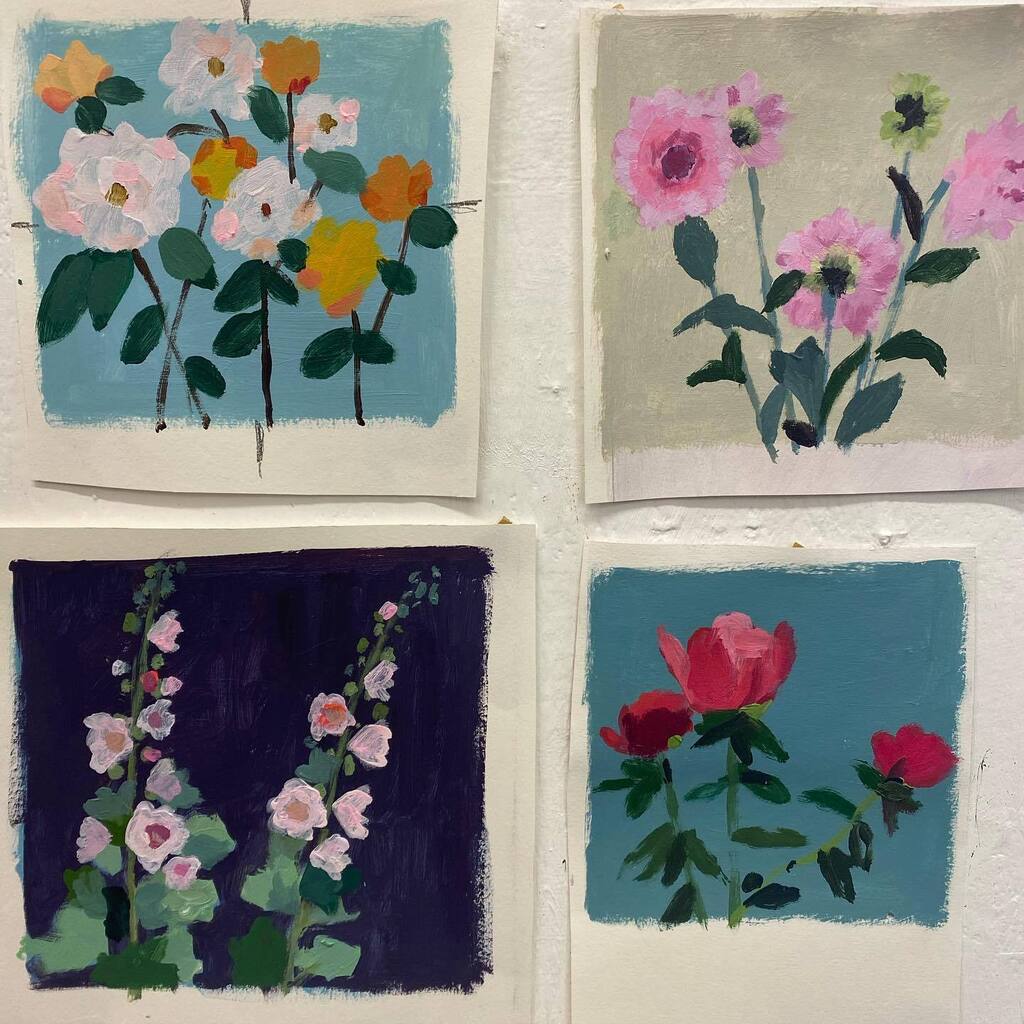 Flower studies 
#charlottehardypainting #floralpaintings #paintingsketches #colour #pattern @clockworkstudiosse5 instagr.am/p/CrxoyvtIy4Z/