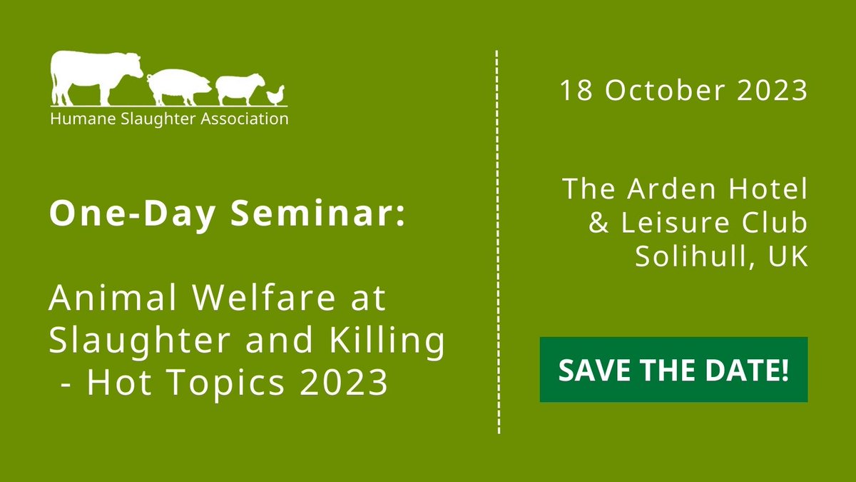 📢 SAVE THE DATE! 📢

We are pleased to be hosting a one-day seminar for the meat and livestock industry on Wednesday 18 October 2023 at The Arden Hotel &amp; Leisure Club, Solihull, UK.

For more information, visit: ow.ly/Jnfv50ObF4C