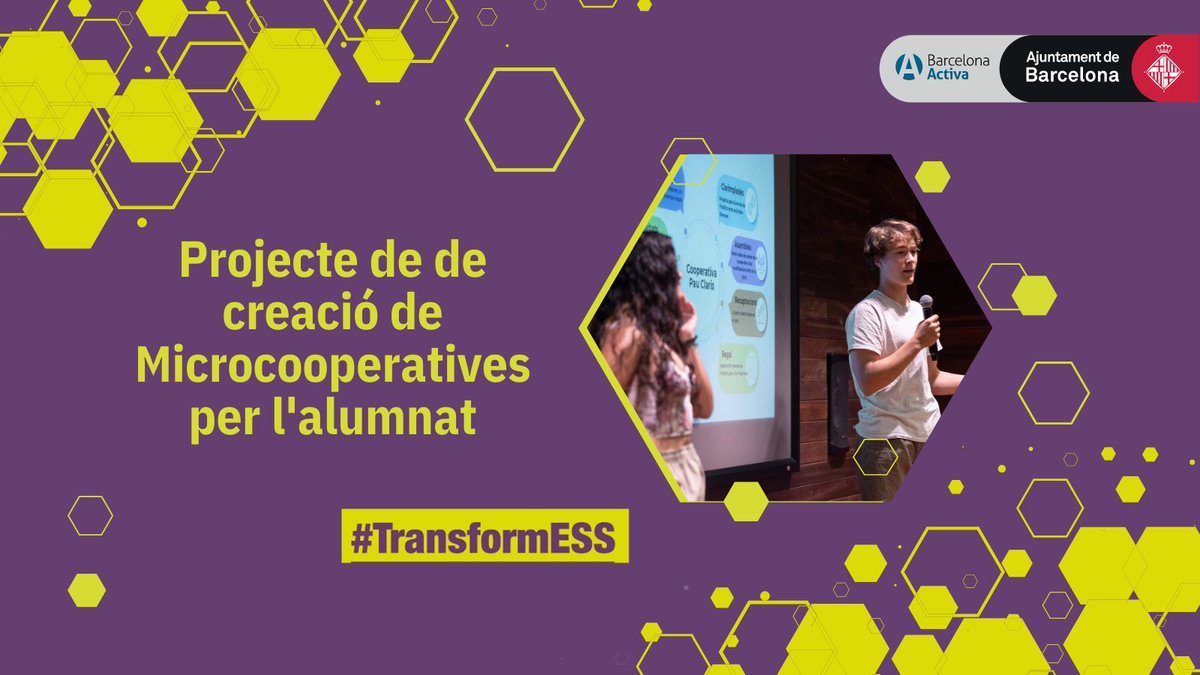 AltresEconomies's tweet photo. 🆕 Arriba la nova convocatòria del projecte de microcooperatives per l’alumnat a mans de #TransformESS de @barcelonactiva per aproximar als joves a l’#ESS.
👏 Estigueu atents i atentes a les novetats 👏
ℹ️ https://t.co/odQAZuAh4i https://t.co/i0NOSTwadt