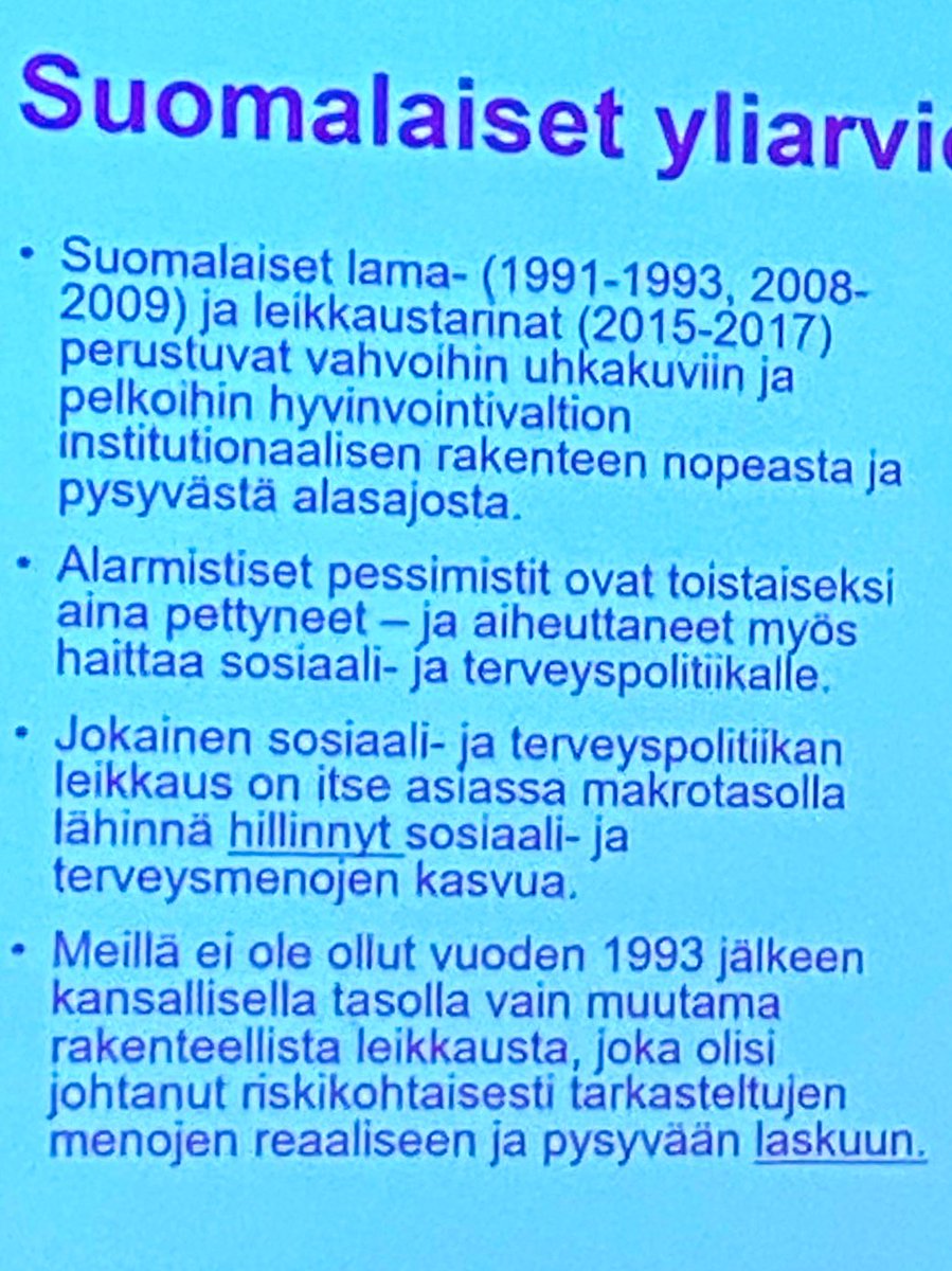 ”Suomalaiset yliarvioivat leikkausten vaikutukset” Ihan turhaan on siis vasemmistopuolueet huolissaan soten kustannusten kasvun hillinnästä kun edes Sipilän kaudella hyvinvointi ei laskenut. #tervesos #sote