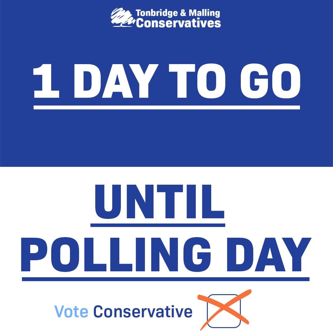 It's one day to go until Polls open! 7am tomorrow!