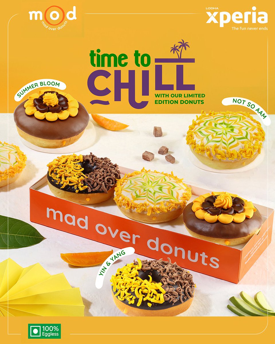 Presenting @MadOverDonuts limited edition #SummerSpecials that give chill vibes only, all through Summer

☯Yin & Yang |🥭Not So Aam |🌻Summer Bloom

Head to MOD store at #XperiaMall to experience #mango madness!

#BiteIntoHappiness #MangoDesserts #Summer #PalavaCity #Dombivli