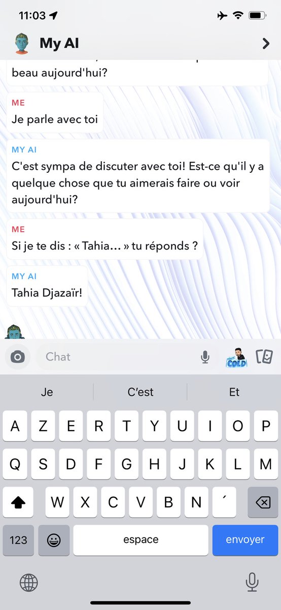 L’IA de Snapchat est DZ 🇩🇿