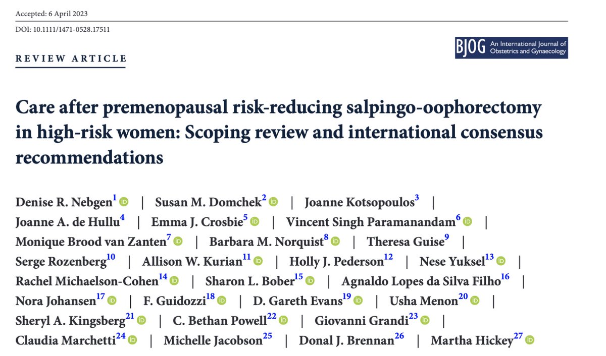 Delighted to see this consensus review published- women rarely regret the decision to have surgery but repeatedly feel abandoned following surgery. Evidence based management of long term sequela is essential  obgyn.onlinelibrary.wiley.com/share/MJAZKKI9…