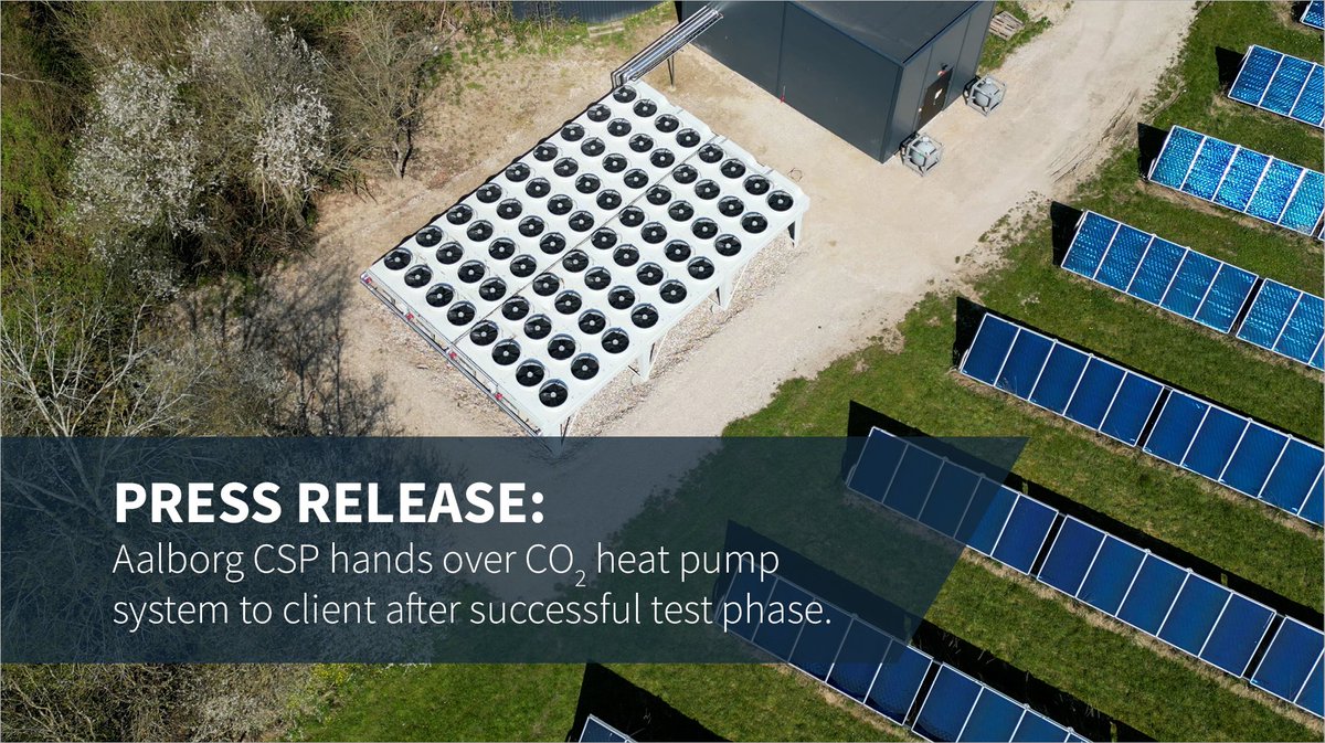 AalborgCSP's tweet photo. We are pleased to announce that Aalborg CSP has commissioned yet another heat pump order – a 1.2 MW air-to-water CO2 heat pump. Read more: https://t.co/PrsEglxw0Z

#ChangingEnergy #Districtheating #heatpump https://t.co/8kbK1llAZj