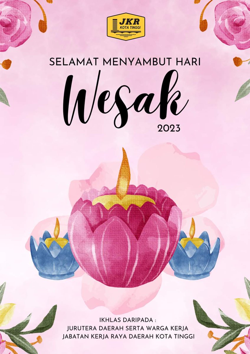 𝐒𝐞𝐥𝐚𝐦𝐚𝐭 𝐌𝐞𝐧𝐲𝐚𝐦𝐛𝐮𝐭 𝐇𝐚𝐫𝐢 𝐖𝐞𝐬𝐚𝐤 𝐝𝐢𝐮𝐜𝐚𝐩𝐤𝐚𝐧 𝐤𝐞𝐩𝐚𝐝𝐚 𝐬𝐞𝐦𝐮𝐚 𝐫𝐚𝐤𝐲𝐚𝐭 𝐌𝐚𝐥𝐚𝐲𝐬𝐢𝐚 𝐲𝐚𝐧𝐠 𝐛𝐞𝐫𝐚𝐠𝐚𝐦𝐚 𝐁𝐮𝐝𝐝𝐡𝐚.

Ikhlas daripada : 
Jurutera Daerah 
&amp; wargakerja JKR Kota Tinggi

#TogetherWeDeliver
#JasaKepadaRakyat