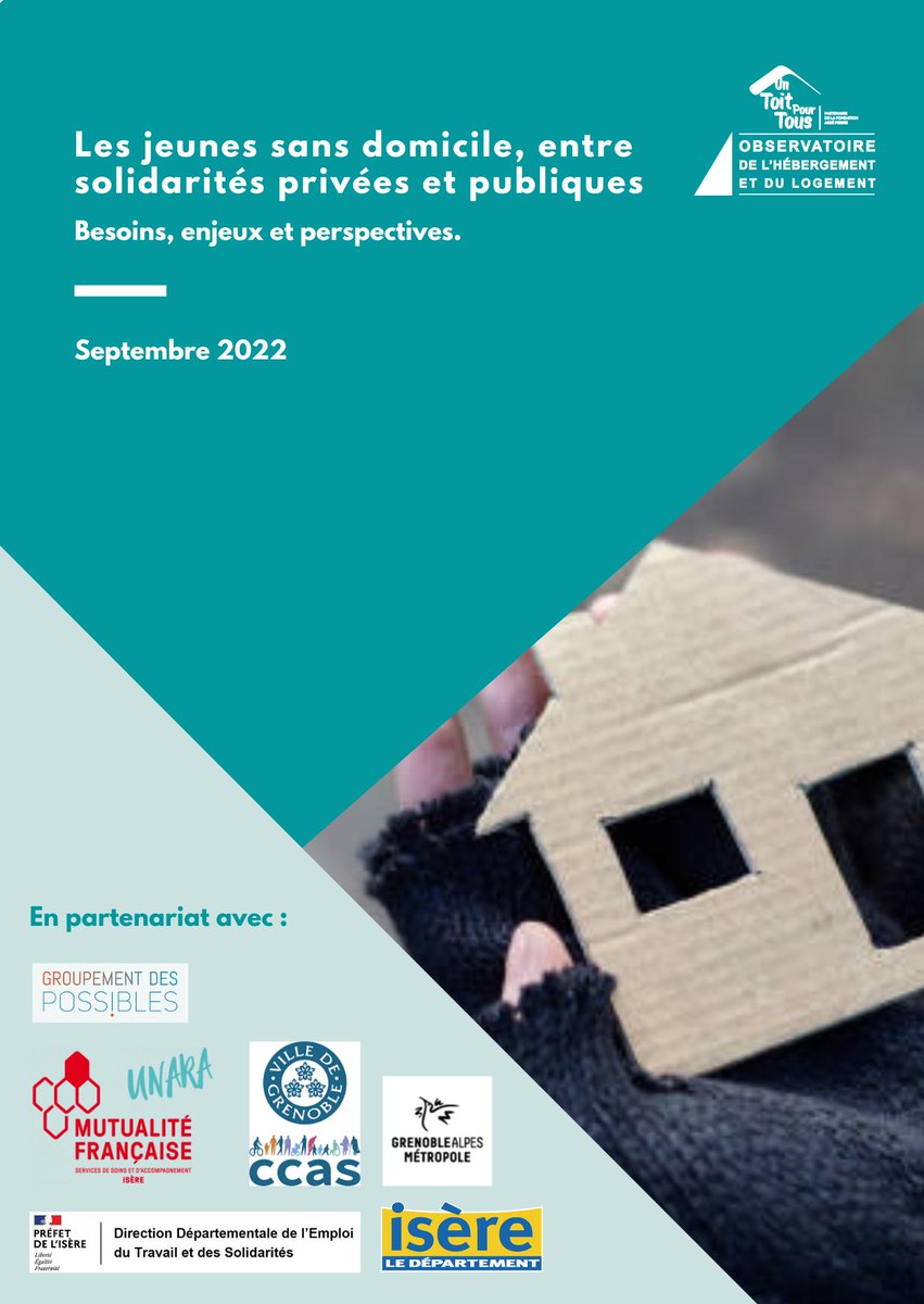 📚Publication "Les jeunes sans domicile, entre solidarités privées et publiques". Une étude en #accès libre qui repose sur des connaissances inédites, issues d’entretiens qualitatifs approfondis avec des jeunes aux profils variés. 
Plus d'infos ➡️bit.ly/3VvlhmK
#logement