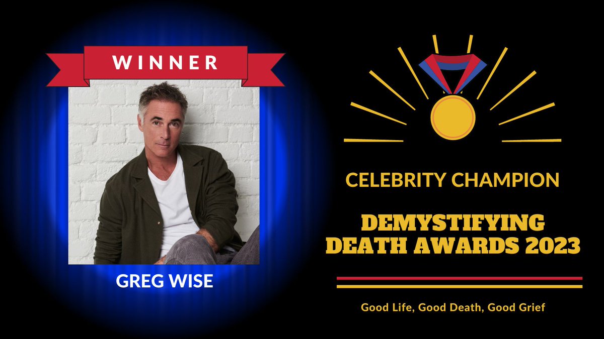 The Demystifying Death Award for Celebrity Champion goes to Greg Wise. Congratulations #GregWise @TheAgencyLDN_! #DemystifyDeath Read about Greg's work here: goodlifedeathgrief.org.uk/blogs/dd-award…