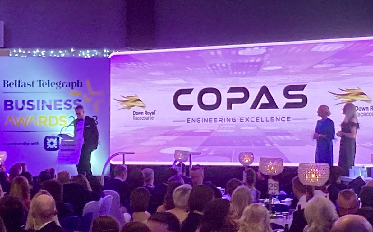CopasExcellence's tweet photo. Congratulations to all involved with the #beltelawards Great night and recognition to all the various businesses and organisations that contribute to the N Ireland economy. #copas #engineeringexcellence #precisionengineering #advancedmanufacturing #celebrating https://t.co/qvpBDtbuFP