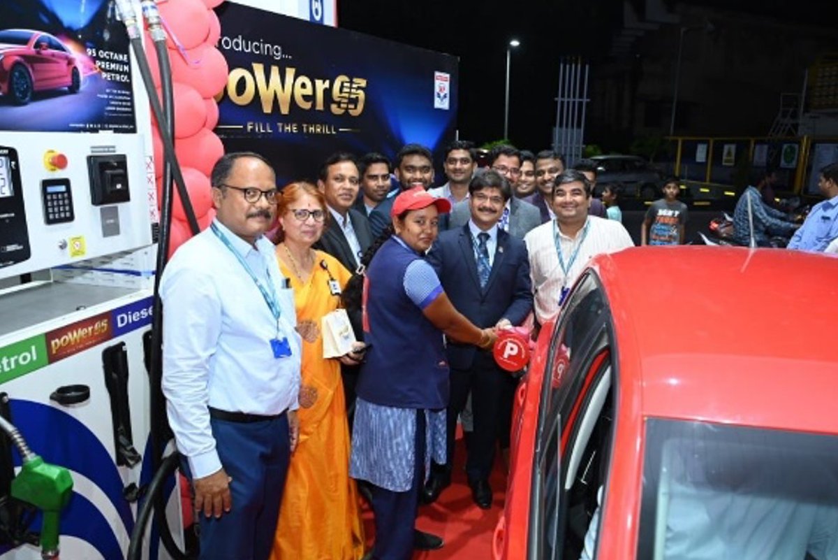 HPCL's tweet photo. Our premium fuel with high octane rating, poWer95 was launched by #HPCL Director – Marketing, Sh. Amit Garg at Millennium Pearl COMCO, Hyderabad.

Director – Marketing highlighted the benefits of poWer 95 fuel in vehicles, like better engine performance, lower emissions and better driving experience.