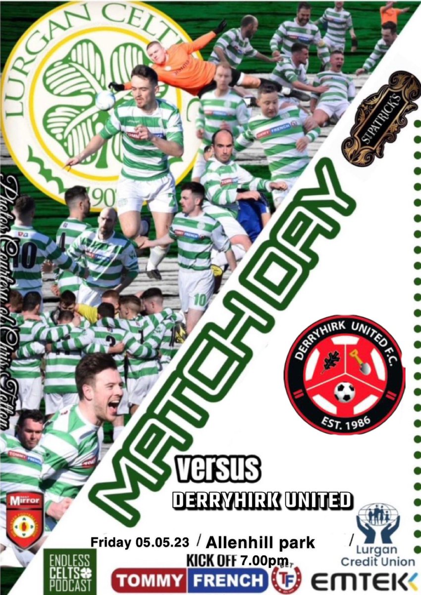 LurganCeltic's tweet photo. 🟢⚪️Friday night 🟢⚪️

Friday night sees our first team play Derryhirk United

🆚Derryhirk United
🏆MUFL Division 2
⌚ 05.05.2023 @ 7pm
🏟️ Allenhill Park, Lurgan

Thanks to Chris Totton for the photos.

#weehoops #lurganceltic #celtic #mufl https://t.co/FbU5W9pBvA
