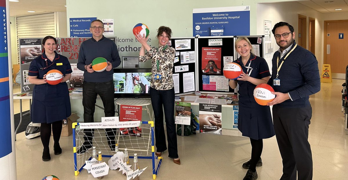 slangley21's tweet photo. Day 1 of #HFAW23 @EssexCTC &amp; @MSEHospitals has commenced! Kicking #heartfailure symptoms into touch. Together let’s change the trajectory of heart failure #25in25 #FeeedomFromFailure #BeatHF #DetectTheUndetected https://t.co/8xxZYrvwpb