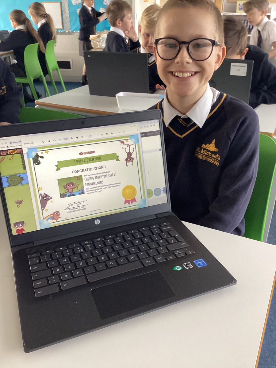 MGLWorld_Abby's tweet photo. Year 5 @stmichaelscps explored coffee script coding and internet safety yesterday. #StMCPComp Well done! https://t.co/3Z2L2D53TK