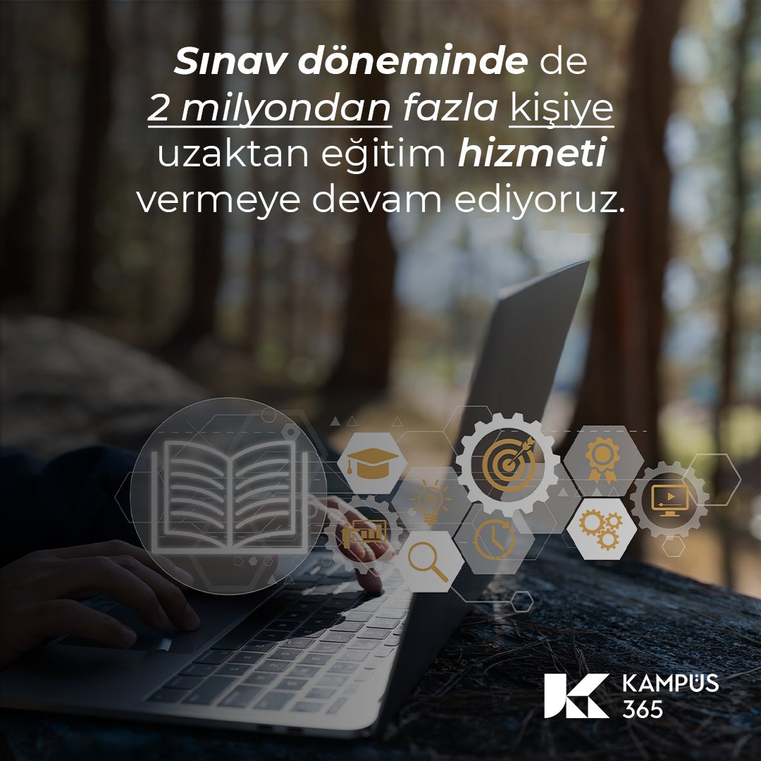 Sınav döneminde de 2 milyondan fazla kişiye uzaktan eğitim hizmeti vermeye devam ediyoruz.

#Kampüs365 #Eğitim365 #Planlama #SınavPlanlama #Vize #Final #Bütünleme #VizeSınavı #FinalSınavı #BütünlemeSınavı #YÖK #YükseköğretimKurumu #eğitim #öğretim #OnlineSınav #SoruBankası #ALMS