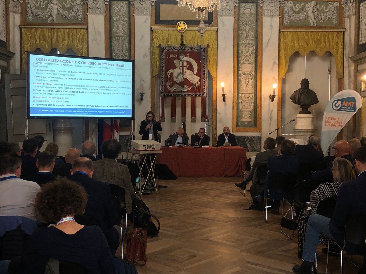 AssTrasporti's tweet photo. Al 5 Seminario Nazionale indetto da #asstra parte la seconda sessione. Intervengono @AMTGenova, #UNICOCAMPANIA, #START Romagna #Tper di Bologna, @TorinoGtt, @CTM_Cagliari, #TT di Trieste, #GrandaBus di Cuneo, @muoversivenezia ed @EAVofficial  di Napoli. 

#cybersecurity #MaaS https://t.co/b2EPn6HfxC