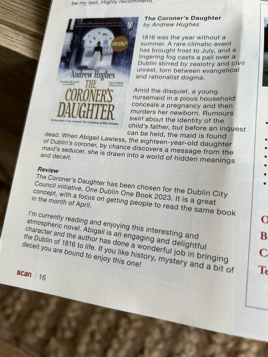My Mini Book Review for #TheCoronersDaughter for our local community newsletter. @1dublin1book @SCANShankill ☺️