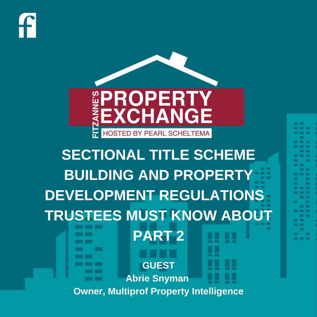 FitzanneEstates's tweet image. Podcast |  STS Building and Property Development Regulations Trustees Must Know About Part 2 youtu.be/RfSR0-wNUGk  
#property #propertdevelopment #propertytips #buildingregulations #sectionaltitle #fitzanneestates