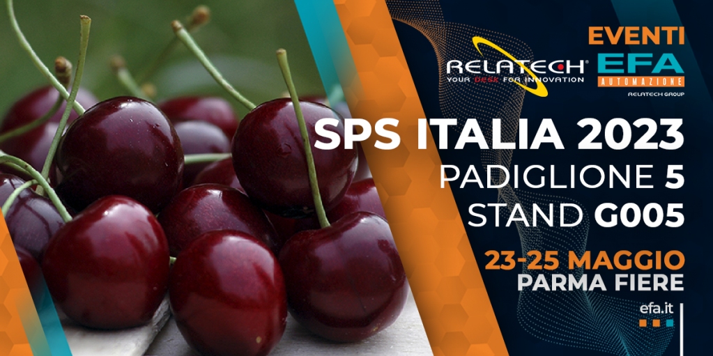 Un'offerta end-to-end senza eguali. #EFA e <a href="/relatechspa/">Relatech SpA</a> ti aspettano a <a href="/spsitalia/">SPS Italia</a>, padiglione 5 stand G005.
Oltre che con la tecnologia più avanzata, l'appuntamento sarà anche con le gustose tentatrici di Vignola 🍒

📅 23-25 maggio 2023
📍 Parma
