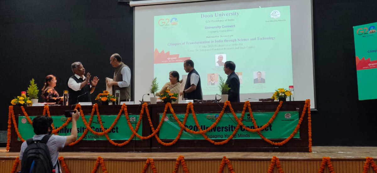 ucostdehradun's tweet photo. Interactive Session with Dr Rajesh S. Gokhale, Secretary, Department of Biotechnology, Govt. of India, in celebration of G20 Presidency of India at Doon University, Dehradun on 3rd May, 2023.
#G20Summit2023, #dst, #DBT, #doonuniversity, #cmouk, #dehradun https://t.co/GpBTdydge5