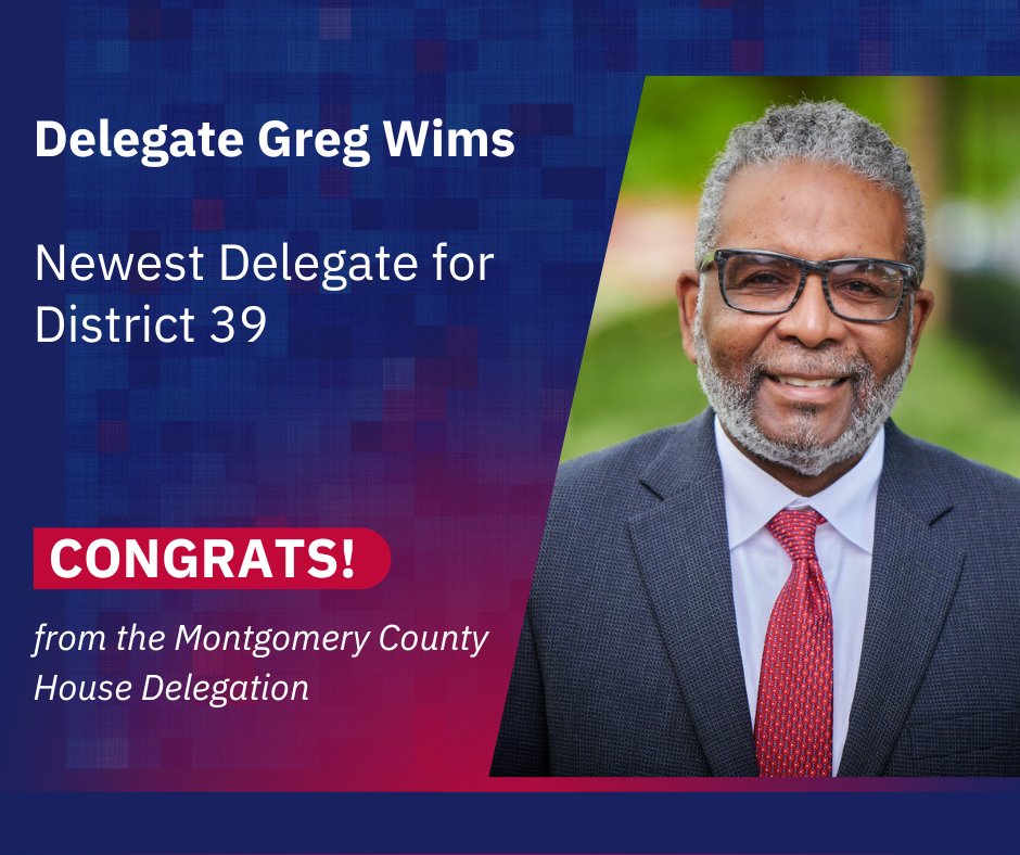 Congrats to Delegate Greg Wims on his appointment by the Governor to replace @DelegateReznik in the MD House of Delegates!
