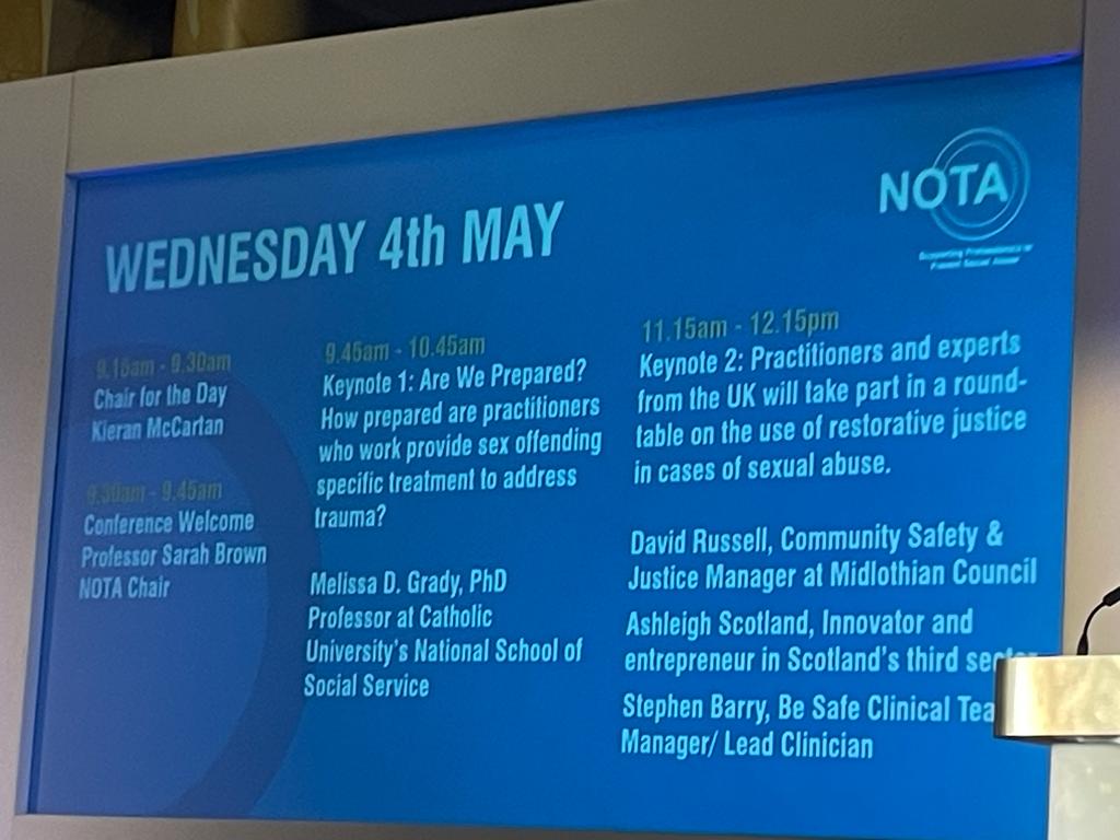 What an inspiring morning here at @NOTAevents in Cardiff with @midCSJP - we are right in the middle of our round table discussions now and will feedback this afternoon! @RJCouncil @ComJusScot @scotgov