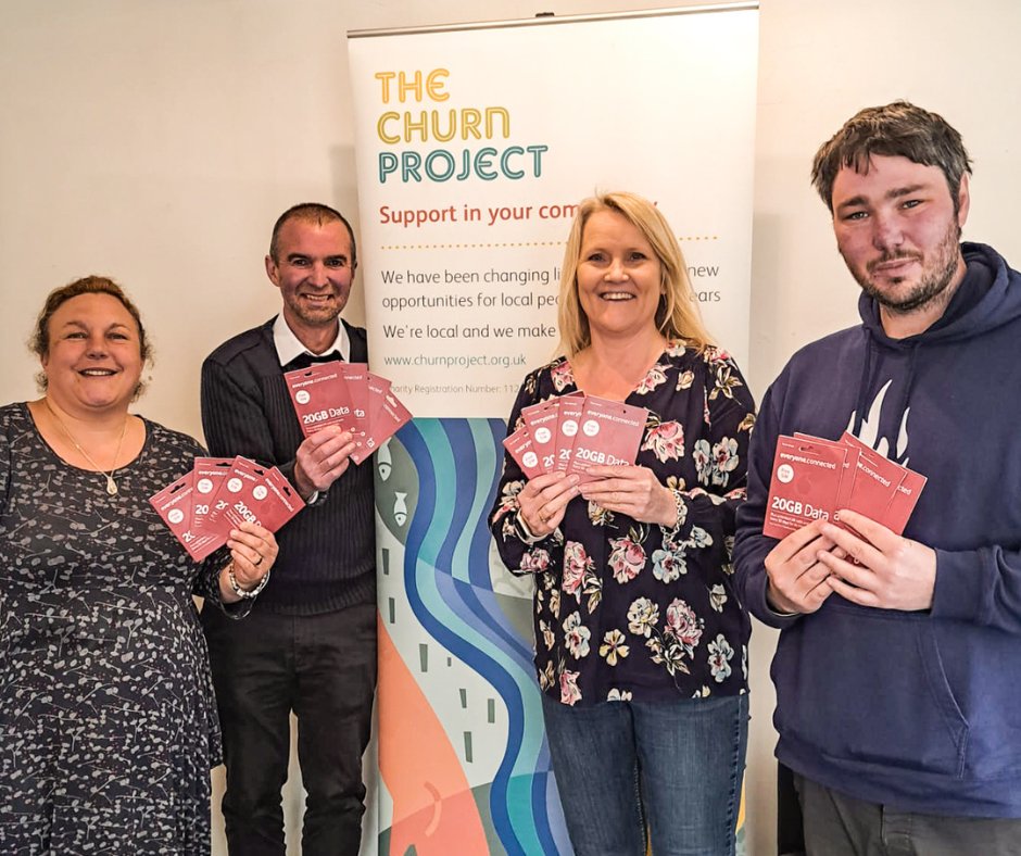 GlosRCC's tweet photo. Big news! Thanks to @VodafoneFdn we have been given almost 5,000 sim cards to distribute throughout Gloucestershire. We are working alongside partners such as @ChurnProject, @GlosGateway and @CheltBoroHomes for local, targeted support. https://t.co/A0IupgCqNd