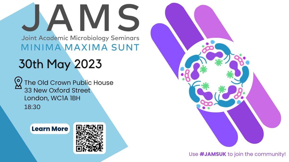 _JAMSUK's tweet photo. Make sure to join us at the end of May for our next JAMS 🌟

Speakers announced soon 👨‍🔬👩‍🔬 

#JAMS #JAMSUK #microbiology #thingstodoinlondon #science #scienceseminar https://t.co/bUw9tltIpc