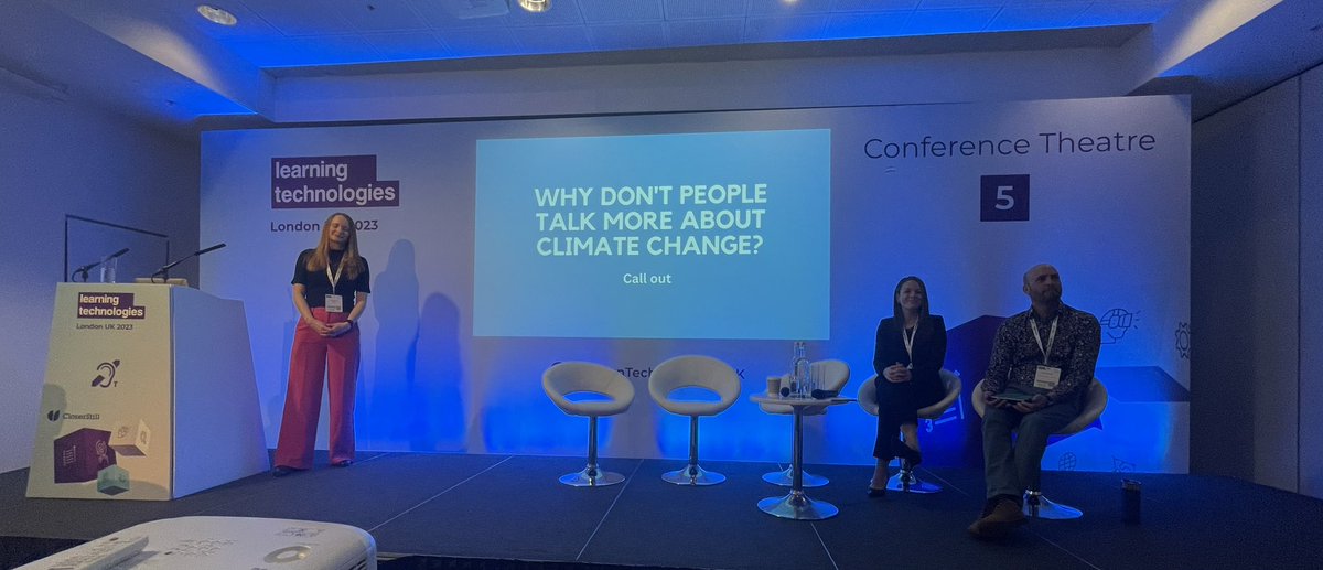 We just got asked a BIG question from @tessrobinsonLAS - Why don’t people talk more about climate change? Really interesting answers - it can be polarising and divisive, it’s uncomfortable, it can be complex and we don’t feel expert, it can appear critical of others #LT23UK #T5S1