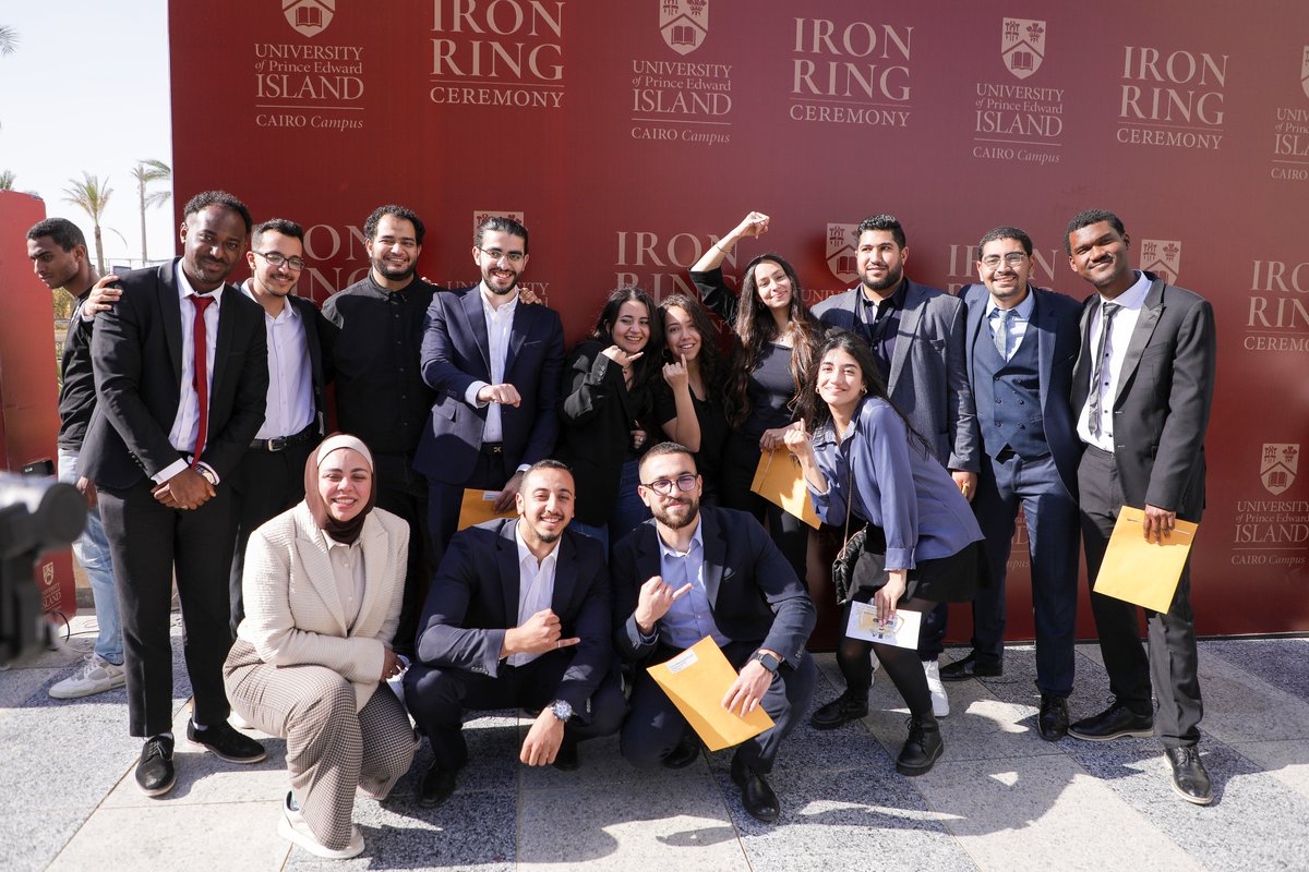 UPEICairoCampus's tweet photo. As our Sustainable Design Engineering senior students approach their graduation, we proudly celebrate them receiving their iron rings.
The Iron Ring Ceremony is the ritual of the calling of an engineer, and it’s a long-established Canadian engineering tradition.
#UPEICairoCampus https://t.co/M8VkpZGMaO