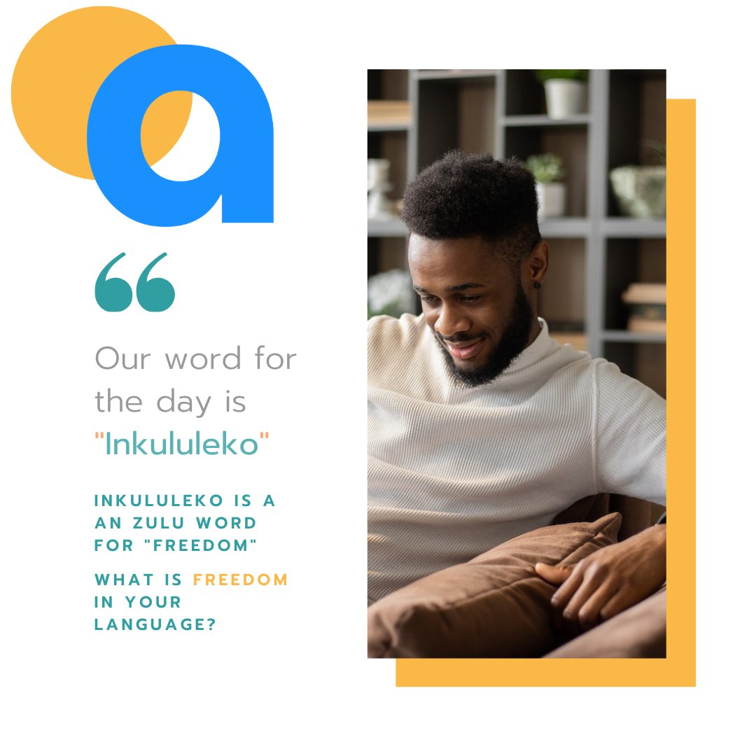 angula_app's tweet photo. Here is our word of the day.
What is FREEDOM in your language?
Get started here learning any language of your choice here: https://t.co/Q0ao0VXC2i
#Angula #WordOfTheDay
#LearningAfricanLanguages
#AfricanLanguages https://t.co/ji637LFawP