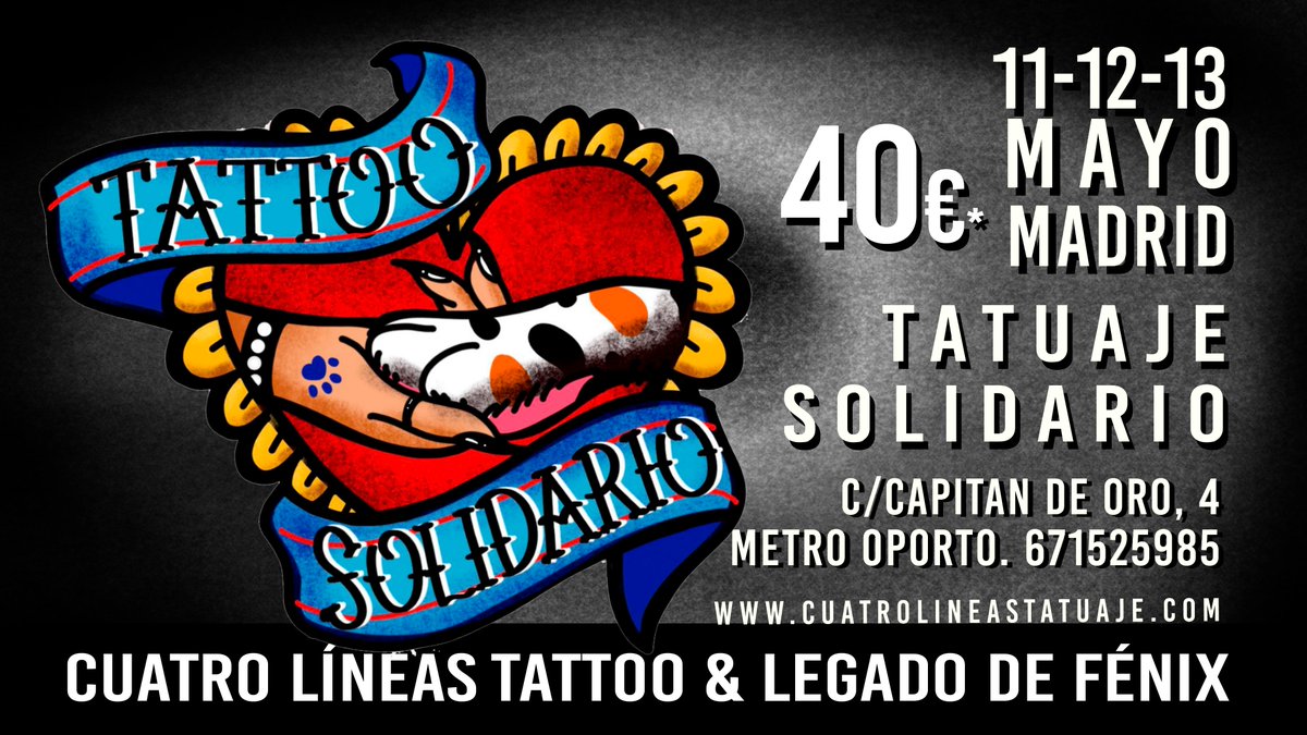 #eventosolidario! con El legado de fénix!! 
¿Ayudar a los #gatetes y tu #tatuaje x40€?
Pide tu cita ya! → n9.cl/5pi0q

671525985
C/Capitán de oro, 4 #metro Oporto
.
.
#Carabanchel #tattoo #solidario #adoptanocompres #ofertatatuaje #tatuajelineafina #gato #madrid
