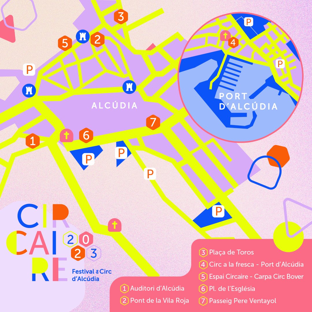 Això ja és demà, #circaires! 🤹🏻‍. Teniu localitzades les ubicacions dels espectacles als que voleu assistir? Aquí va una ajudeta 🗺️

Tota la programació i entrades: circaire.com

#FestivaldeCircdAlcúdia #7aEdició #Circaire2022 #SomCircaires