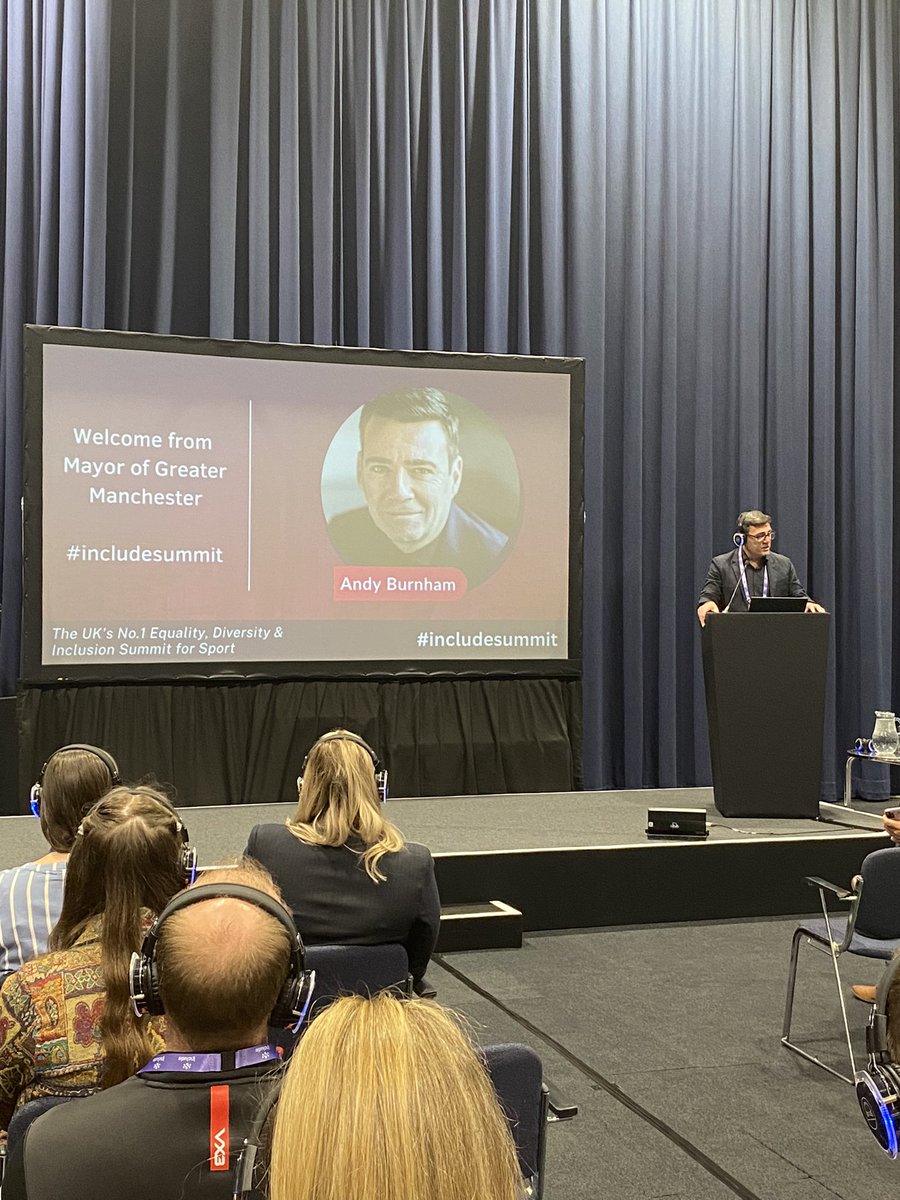 includesummit's tweet photo. @AndyBurnhamGM in our silent seminar introducing a session hosted by @Intelligent_Hlt
#IncludeSummit23 #equality https://t.co/WxDGGuyfvg