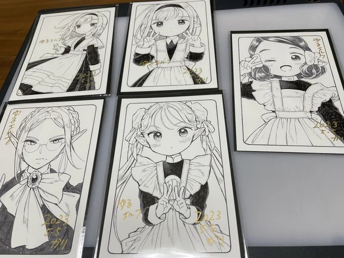 5月5日のコミティア144でポストカードサイズの原画を販売します! 新刊『ゆるエルフ再録本2』を買ってくれた方限定、先着順、お一人様1枚限りで1枚5,000円です。