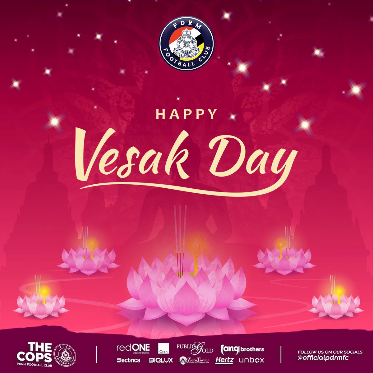 pdrmfcmy's tweet photo. Happy Vesak Day

"We wish you prosperity and lasting peace and happiness, today and always"

#pdrmfc #sangsakabiru #upthecops https://t.co/SQRyTldJ1h