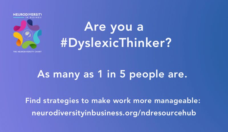 NDinBusiness's tweet photo. 🤔Are you a #DyslexicThinker? 
 
👉🏼Our ND Resource Hub will point you to the best resources from top ND experts: 

https://t.co/XSkMAe6iZy
 
#NeurodiversityInBusiness 
#DyslexicThinking 
#dyslexia 
#NeuroInclusionNow https://t.co/OaIdiaODVl