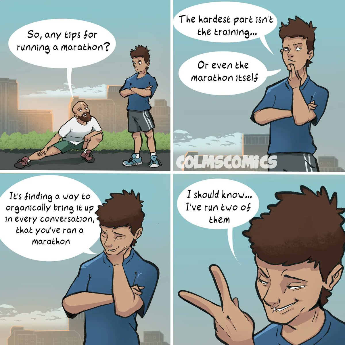 colmscomics's tweet photo. Running a marathon is like running your mouth
#comic #funny https://t.co/iNHhNbZ1uJ