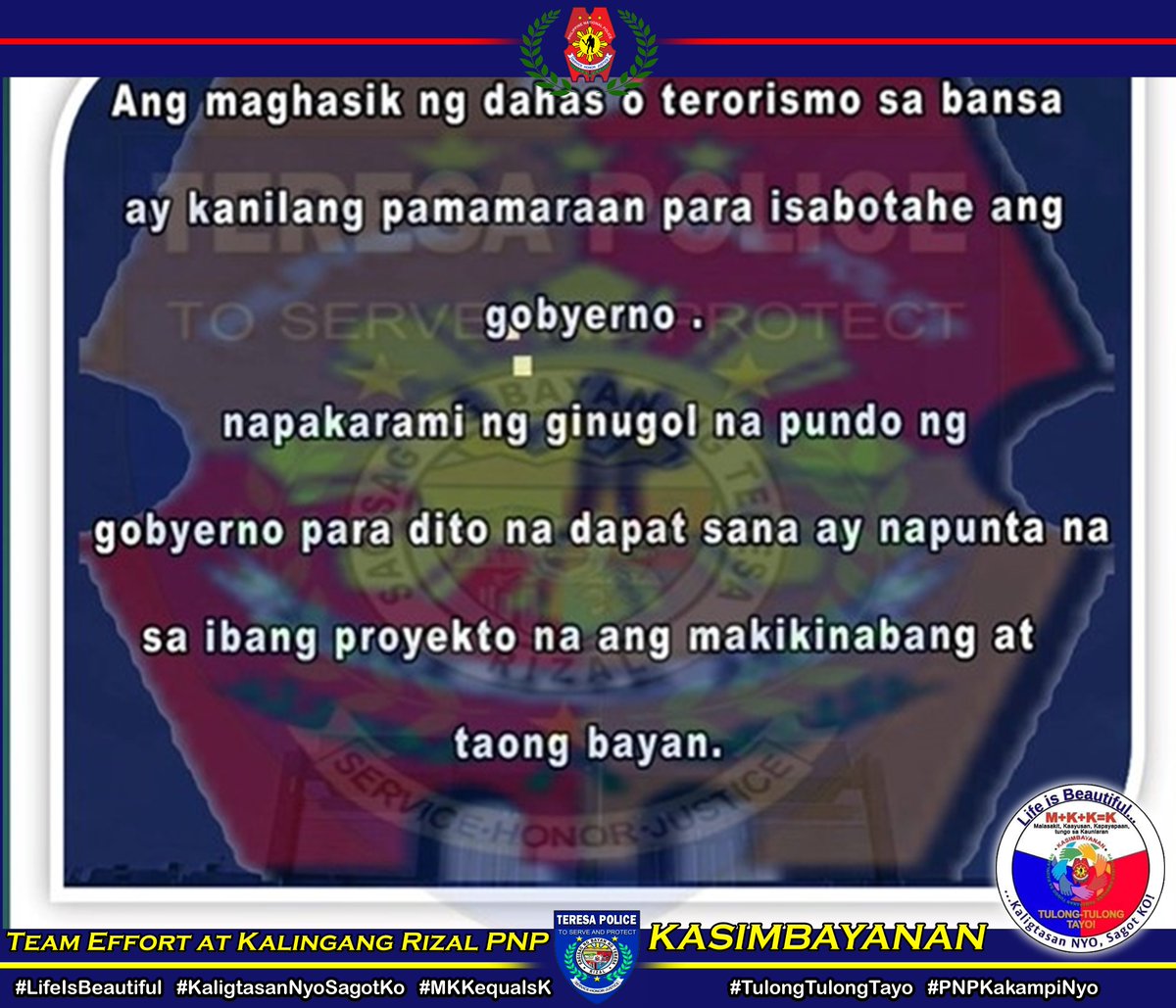 teresa_pnp's tweet photo. #PNPKakampiMo
#WeServeAndProtect
#TeamPNP
#TeamCALABARZON
#teameffort https://t.co/98528Cy6Zn