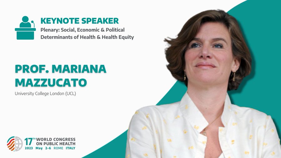 MazzucatoM's tweet photo. Today, I am delivering a keynote at the World Congress on #PublicHealth @wcph_official, as the Chair of the @WHO Council @Economy4Health. The Council's final report will be published May 23rd at #WHA76, so mark your calendars!

Wed 3 May @ 17:30 CET 👉https://t.co/EoXm623ghD https://t.co/f6CaEx8Zrc