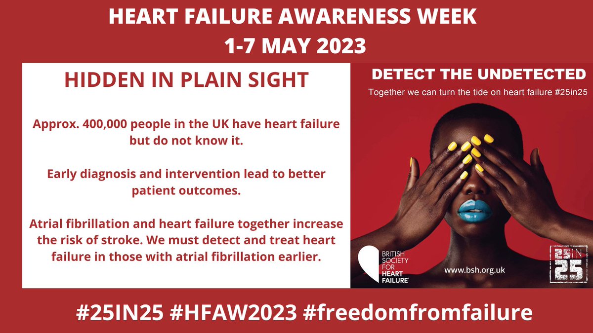 BSHeartFailure's tweet photo. In combination #atrialfibrillation and #heartfailure are associated with worse outcomes. We must detect and treat HF in those with AF earlier &amp; work together to change the trajectory of HF @BHRSociety 
#HFAW2023 #25in25 https://t.co/B5IaTClx6i https://t.co/bnrB46fcDc