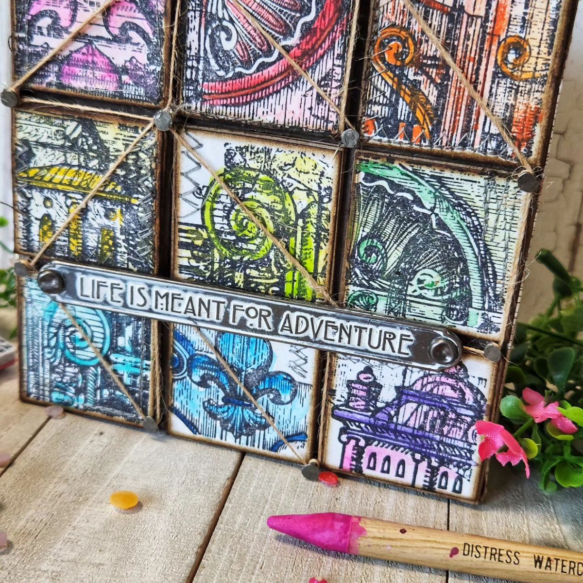 stampers_anon's tweet photo. 🎨 Vignette Box + NEW #timholtzstamps Creative Blocks colored with Distress Watercolor Pencils—all popped up onto chipboard pieces for added dimension ✨

✂️ #handmade by @luv2papercraft

#creativeblocks #crafts #DIY #mixedmedia #onlineshopping #stampersanonymous #timholtz https://t.co/sm4nWc6TzW