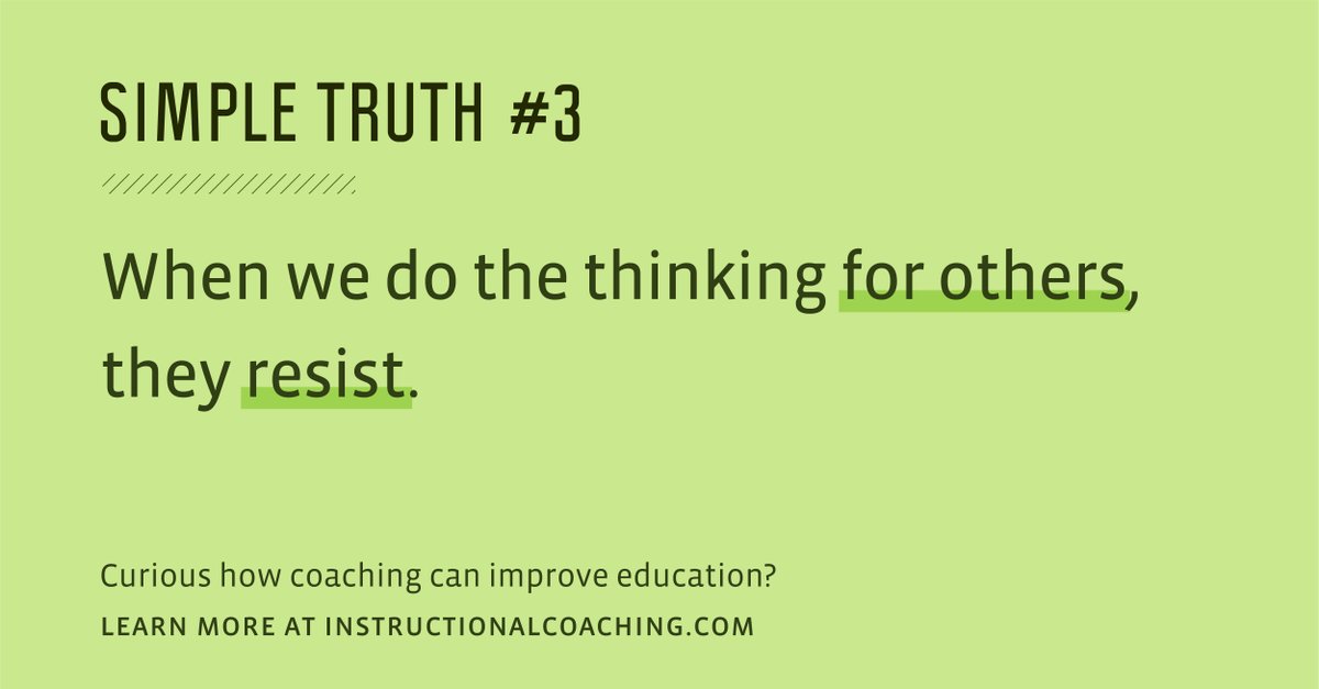 If teachers know that their thinking is valued and part of the decision process, they are more likely to exhibit behavior out of deep commitment rather than just compliance.

Learn more about the What Administrators Need to Know workshop: instructionalcoaching.com/institutes-and…