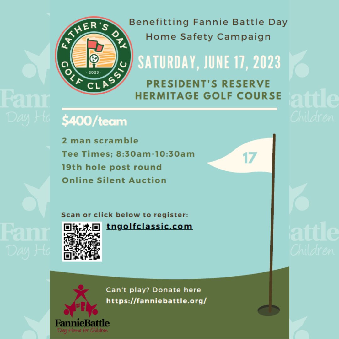 This year for Father’s Day, support our school’s safety &amp; mission by donating to the Inaugural Father’s Day Golf Classic hosting by a cool group of dads! 

Check out tngolfclassic.com for more info! 

#schoolsafety #fanniebattledayhome #hermitagegolf