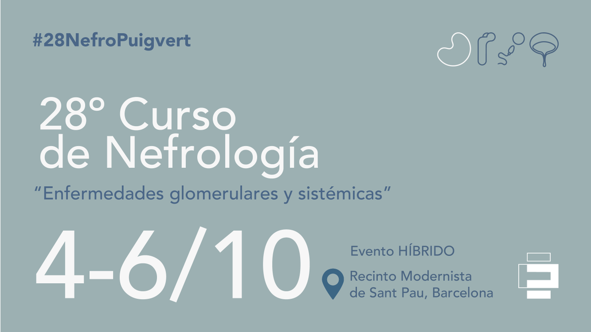 FPuigvert's tweet photo. 📅#SaveTheDate: curso #28NefroPuigvert

En esta edición, nuestro curso de #Nefrología (Presencial/Online) se centra en #enfermedadesglomerulares y sistémicas, con la colaboración de referentes internacionales.

🔹Tarifas reducidas antes del 30/06 

➕info: https://t.co/5vOM5DYat9 https://t.co/XSuRTIi7dF