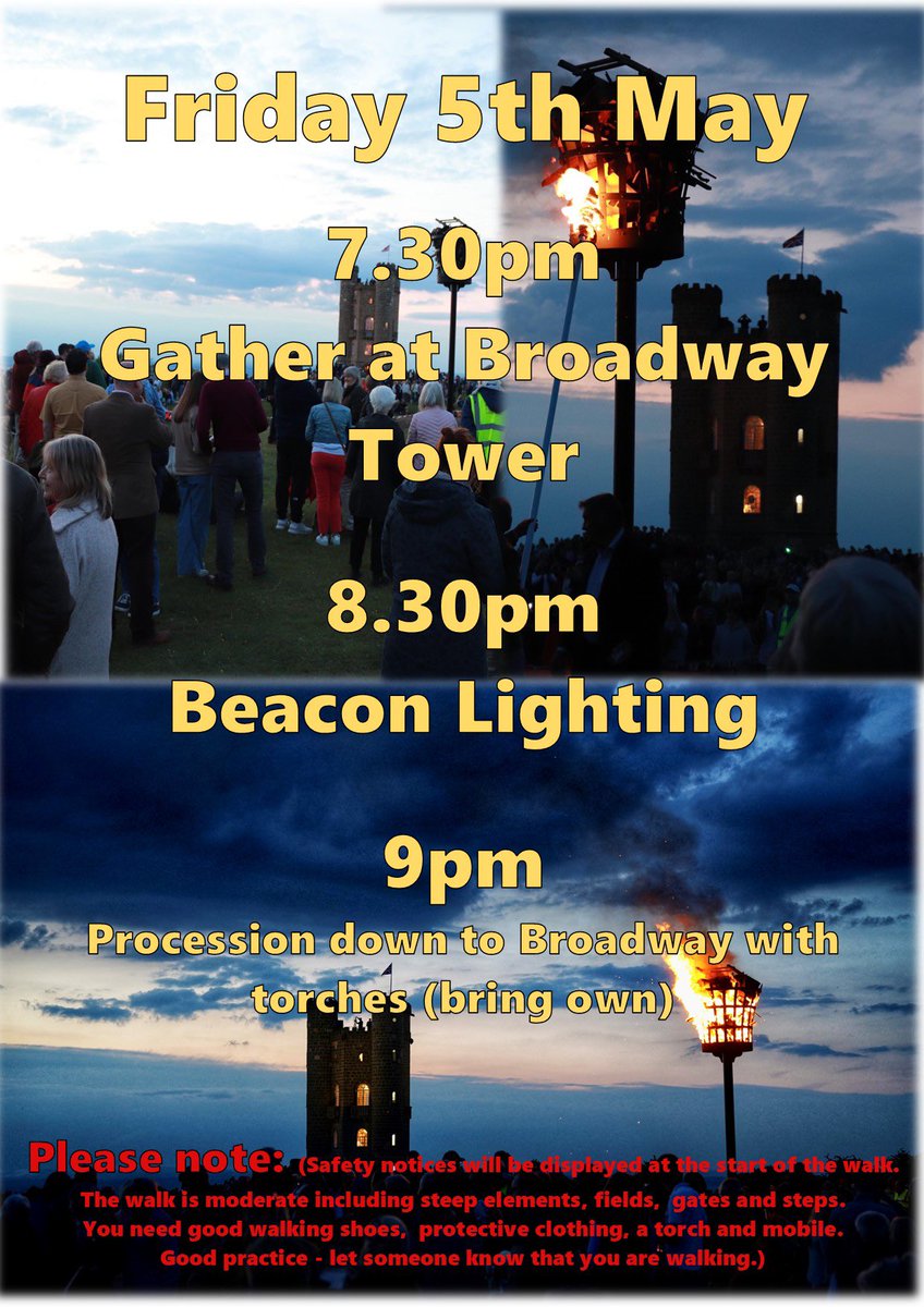 ShellieMWard's tweet photo. Coronation Weekend Celebrations starts Broadway Tower Friday 5th May
#BroadwayParishCouncil #Coronation2023 @BroadwayUK #broadwaycotswolds #broadwaytower #BeaconLight @CofEWorcester https://t.co/qU5pfjcvUj